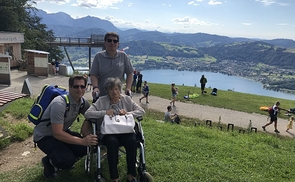 Florian Aichhorn (links) bei einer Wunschfahrt im Juni 2020.